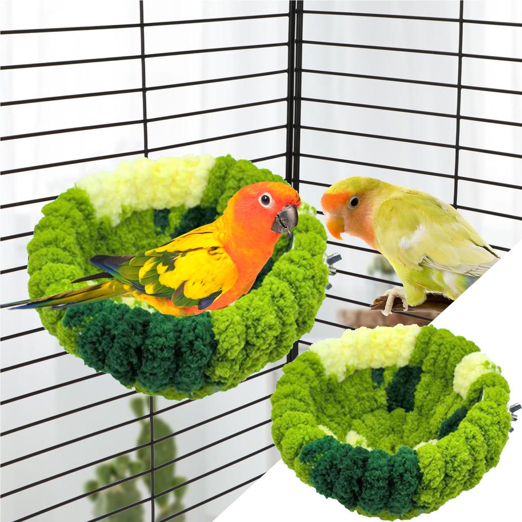 Bird Bed Autumn Winter Warm Cozy Bird Nest Plush Parrot Round Sleeping Bed House Toys for Small Animal Pet Bird Parrot Cage