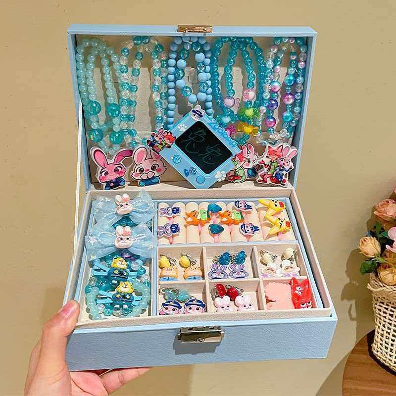Kuromi Hair Accessories Gift Set Girls 3-6 Years Old Cartoon Style Kids Dress-Up Toy Jewelry Box