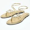 Sommer Mode Damen Sandalen Gold Schmaler Riemen Rutschfester Knöchelriemen Damen Flip-Flops Bequeme flache Schuhe Strandschuhe Damen