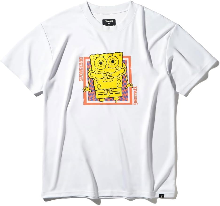 SPALDING SpongeBob SquarePants Checkered Flag T-Shirt, White, Large, SMT25046S