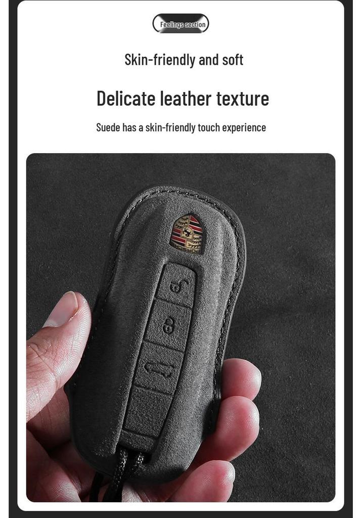Versatile Porsche Taycan/911/718 Suede Key Shell