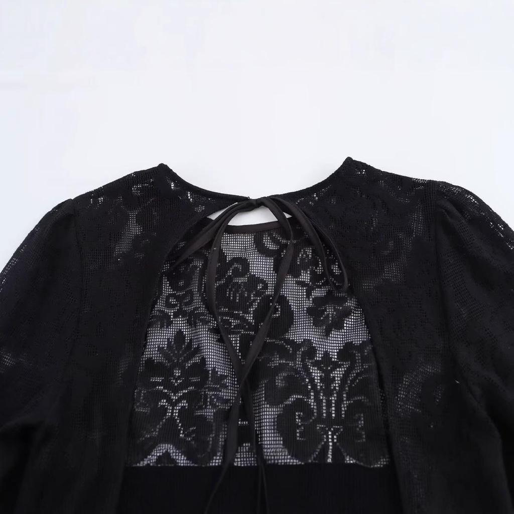 2025 Spring Women's European & American Style Fashion Flare Sleeve Backless French Dress