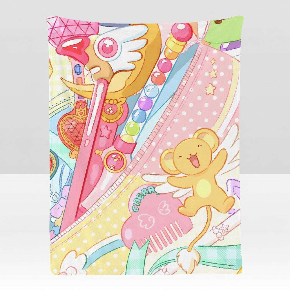anime CCardcaptor SSakura Throw Soft Flannel Blanket for Bed Bedroom Sofa Picnic Throw Skinfriendly Breathable Gift Cover