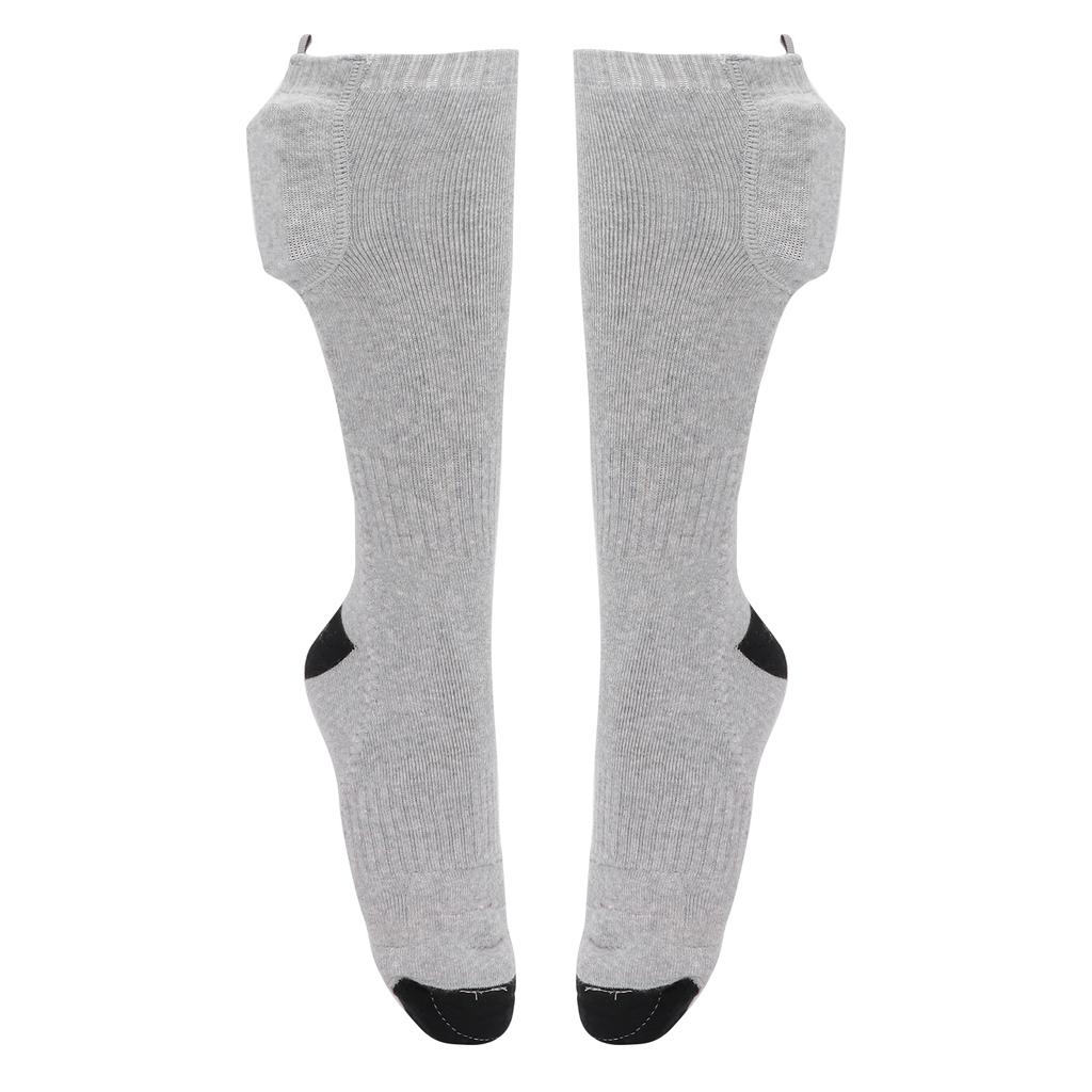 Portable Electric Heating Socks Rechargeable Battery Thermal Gray Sock for Men Women