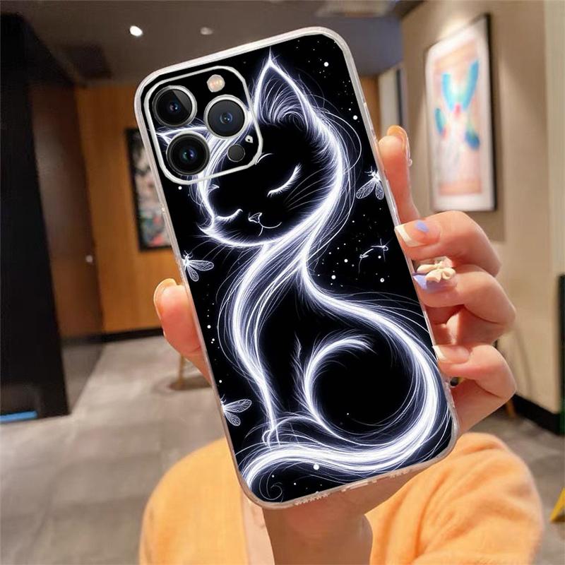 

Phone Case For iPhone 17 Pro Max Air 16 15 14 13 Pro Max 15 16 Pro 15Plus 16E Cute Cat Cartoon Silicone Cover iphone 15