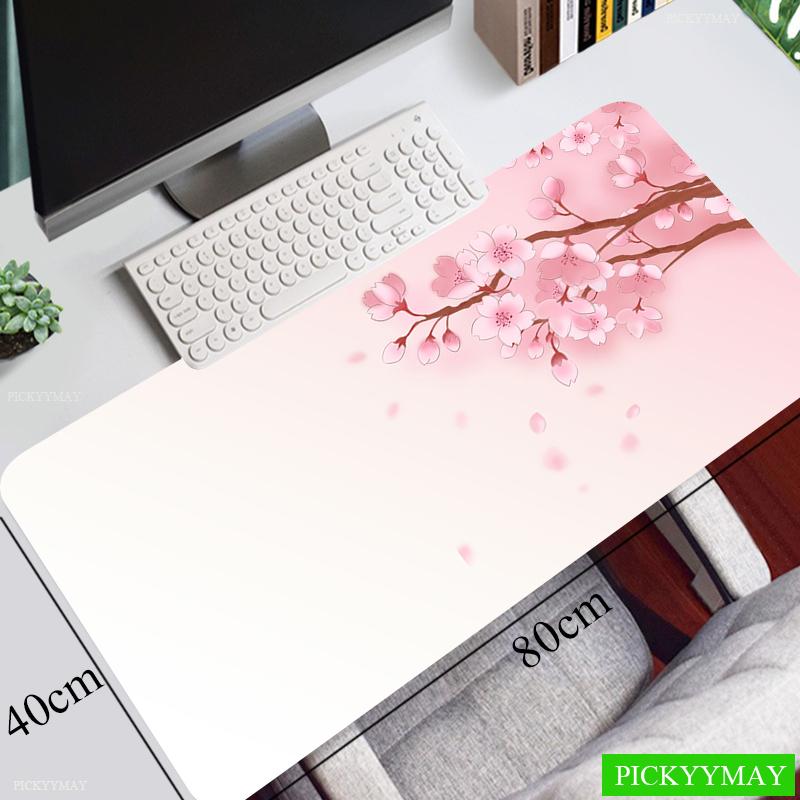 Großes Gaming-Mauspad Rosa Kirschblüten-Mauspad Computer-Mausmatte Gamer-Nähte Schreibtischmatte Für PC-Tastatur-Maus-Teppich