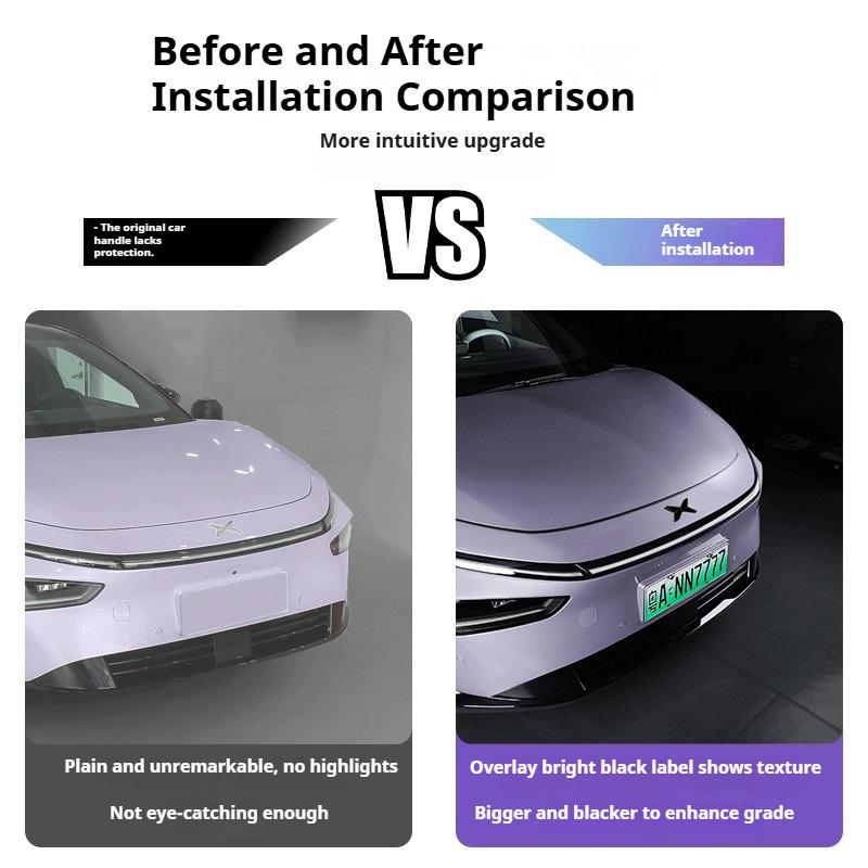 For Xpeng P7+ Xiaopeng P7+ Car Emblem Blackening Modification Front Head Emblem Decal Glossy Black Rear Emblem