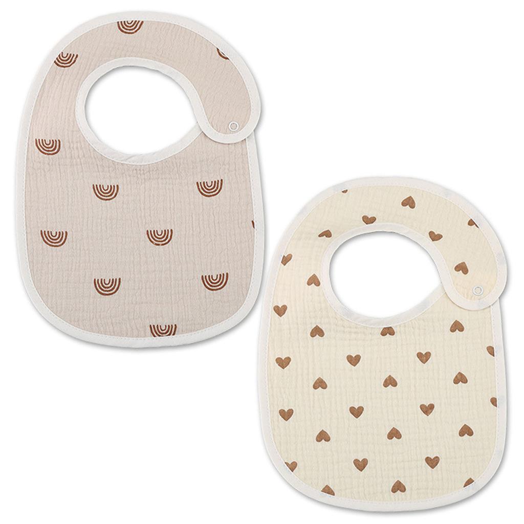 2pcs cotton bear waterproof baby bibs four seasons baby bibs newborn burp cloth boys girls soft breastfeeding drooling towel