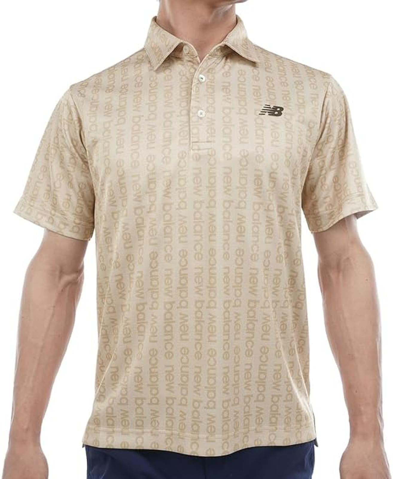 

Golf Short Sleeve Polo Shirt Quick 3 [New Balance] Men s (Water Absorbent, Drying, Stretchy) / 012-5168006 042_Beige [S]