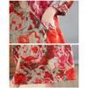 2025 Retro Printed Round Neck Long Sleeve Patchwork Dress Women