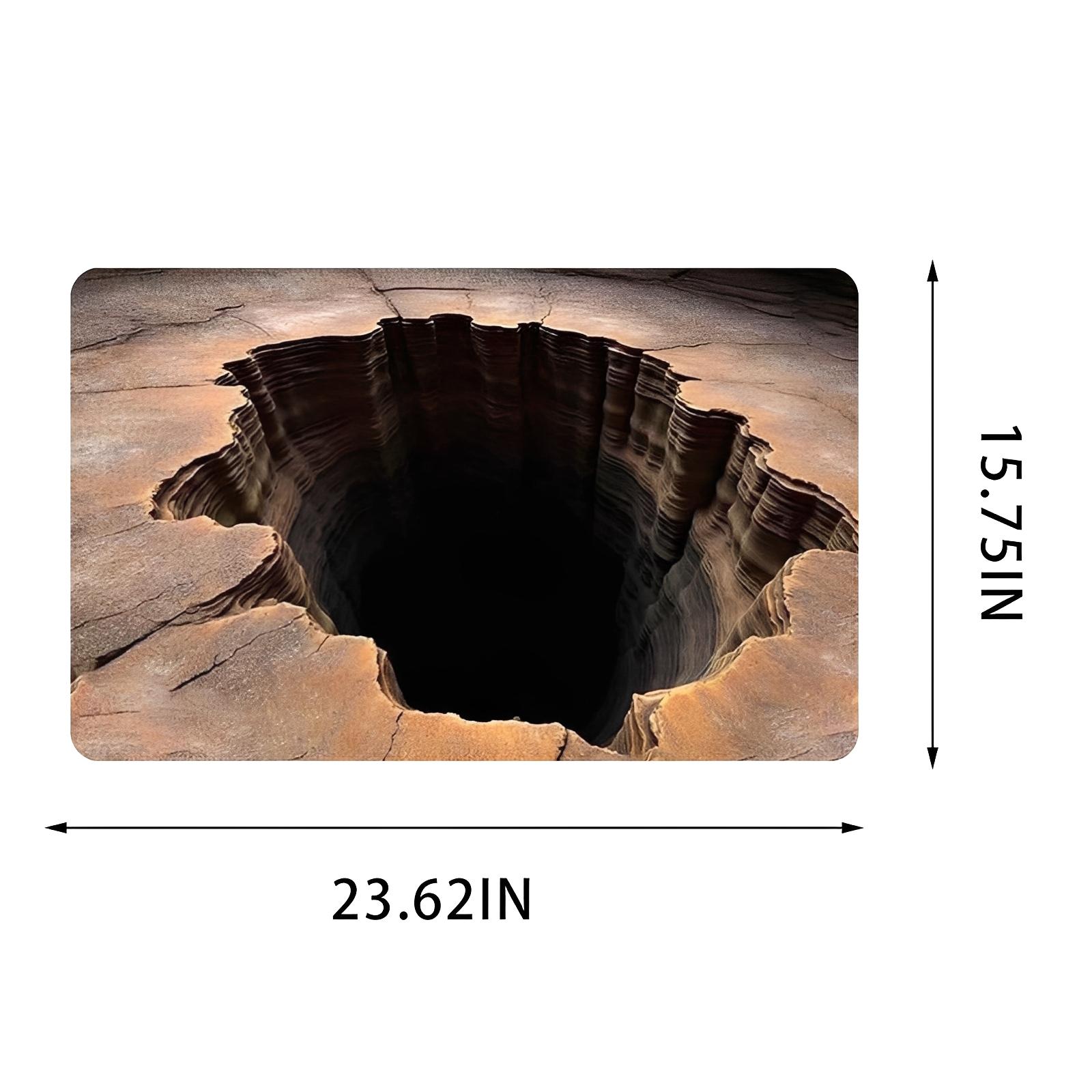 

3D Deep Hole Rug Optical Illusion Rug Non Slip Machine Washable Carpet Bedroom Living Room Bathroom Dormitories Floor Mat