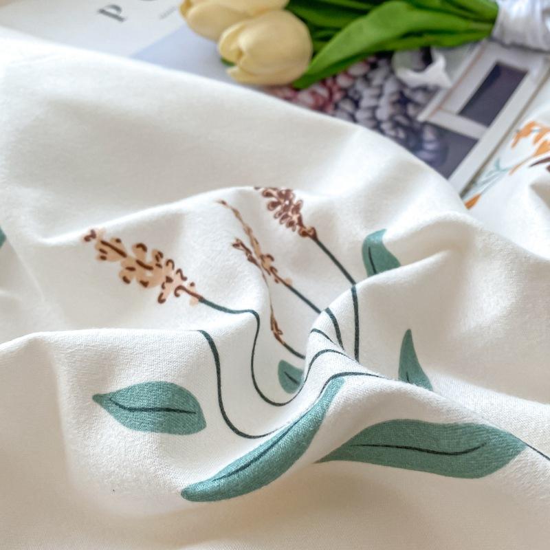 Rüzgar Çift Büyü Bitki Çiçek Kalınlaştırılmış Taşlama Dört Parça Set, Küçük Taze Öğrenci Üç Parça Nevresim Takımı