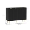 Sideboard Buffet Cabinet, Modern Kitchen Storage Cabinet with Adjustable Shelves and Metal Legs, Black