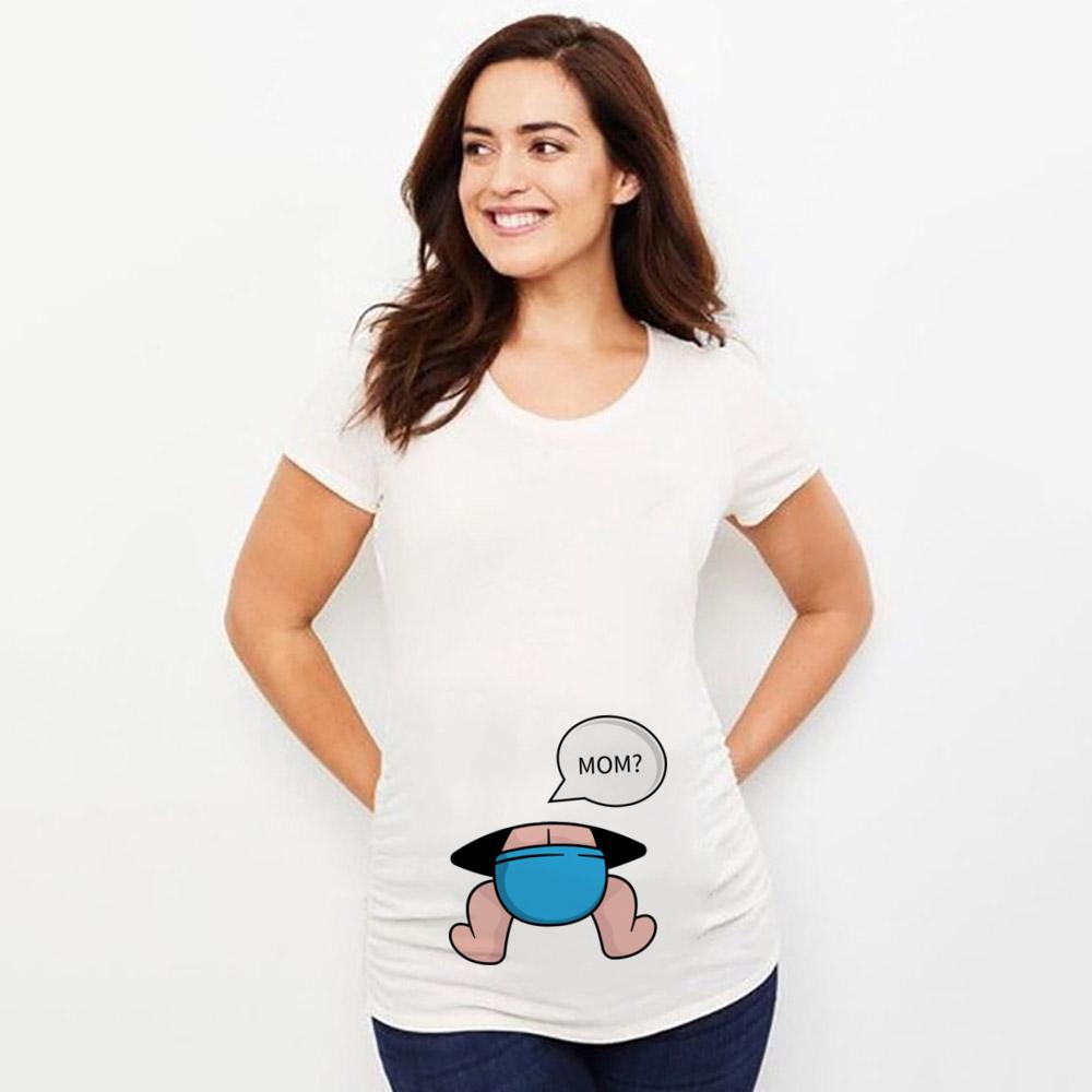 Maternity Shirt Pregnancy AnnounceUnisext Tee Summer Casual Mama Pregnancy Blouses Clothes Basic Mama Clothes