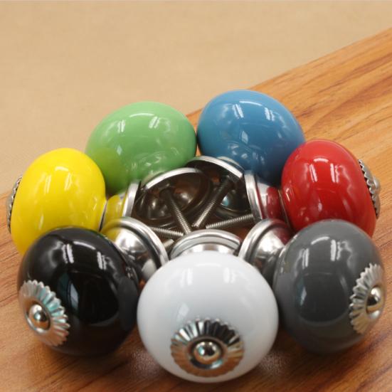 8x Marmor-Schrankknäufe Mit Messing - Elegante Möbelgriffe