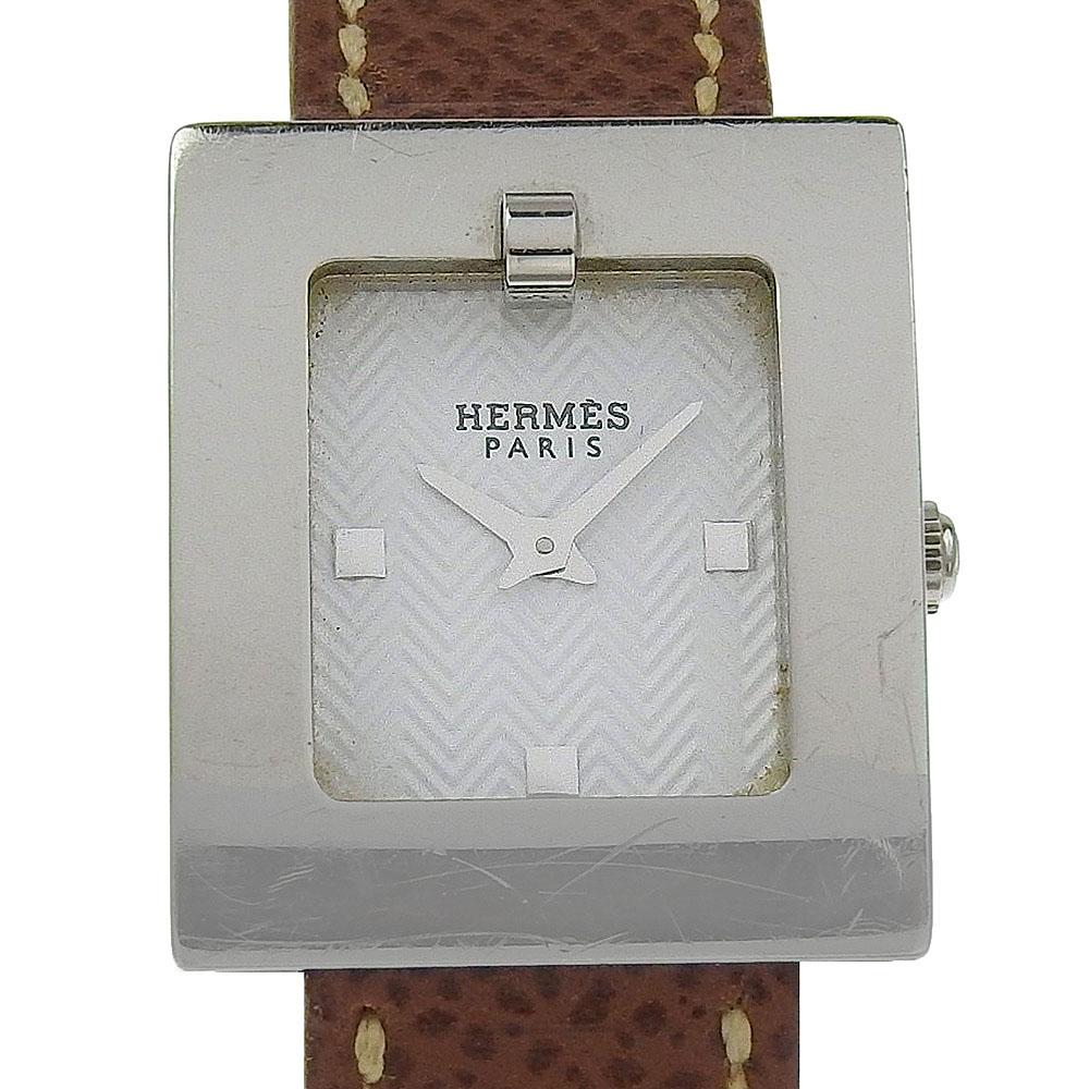 Hermes Belt Watch Watches BE1.110 whiteDial Stainless Steel/leather Quartz Analog Display Women Used