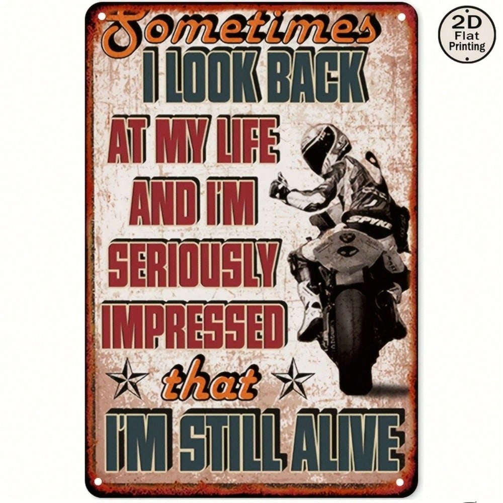 Vintage Motorcycle Tin Sign Metal Wall Art Retro Garage Cafe Decor 8x12 Inches