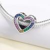 PANPOKI Copper Metal Colorful FOREVER Love Bead Components Authentic Original Pendant Bead Components Bracelet High Quality Fine Jewelry Charm Bead