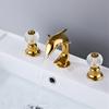 Tuqiu widespread Gold Basin faucet Dolphin Bathroom faucet Lavotory Tap luxury Basin Mixer Hot And Cold shower room sink Faucet