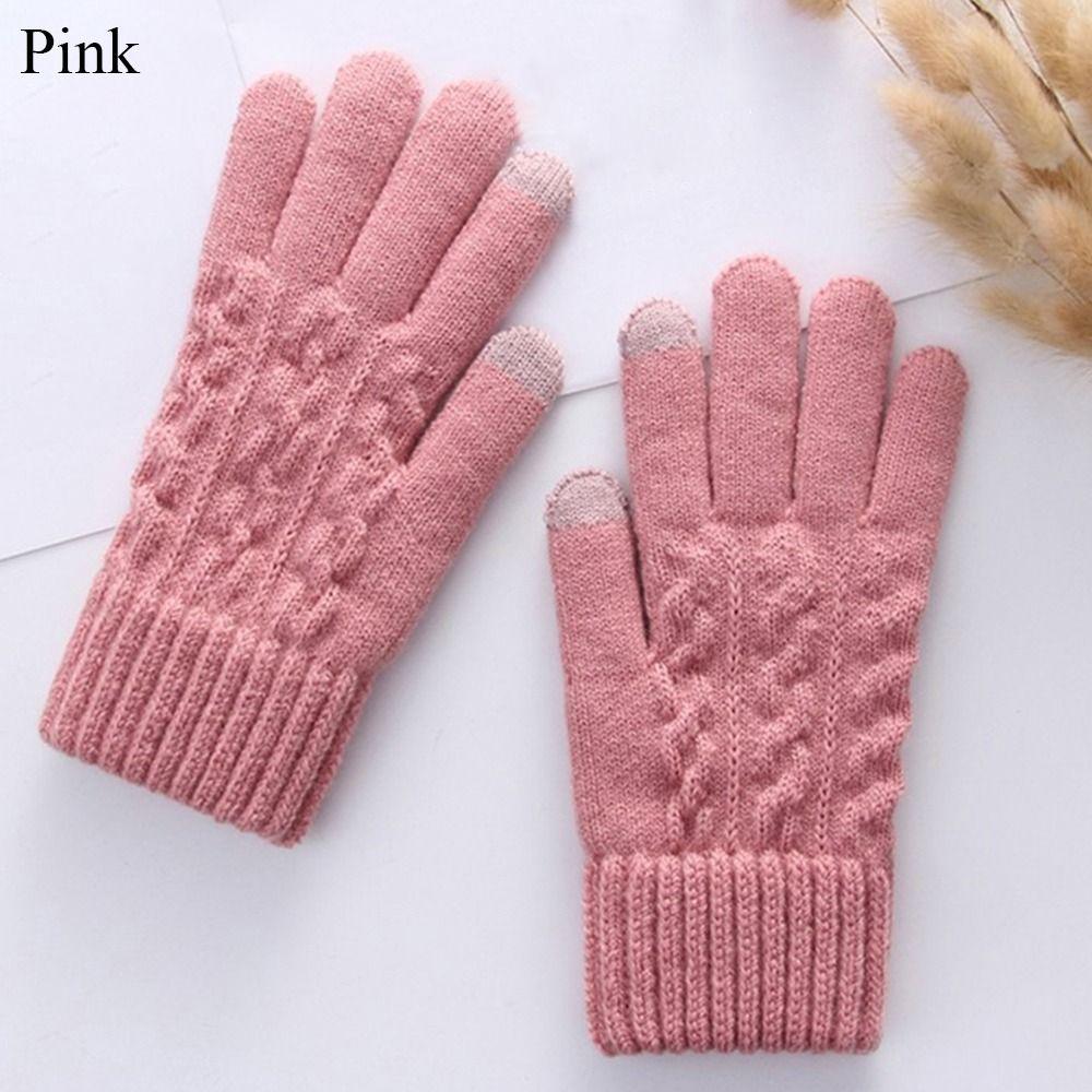 Windproof Cycling Driving Gloves Touch Screen All Finger Gloves Daily Short Mittens Winter