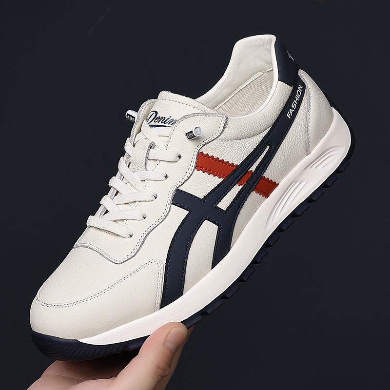 

2025 Европейские Модные Мужские Повседневные Туфли из Коровьей Кожи - Легкие, с Круглым Носком в Стиле Форрест Гамп Size 40