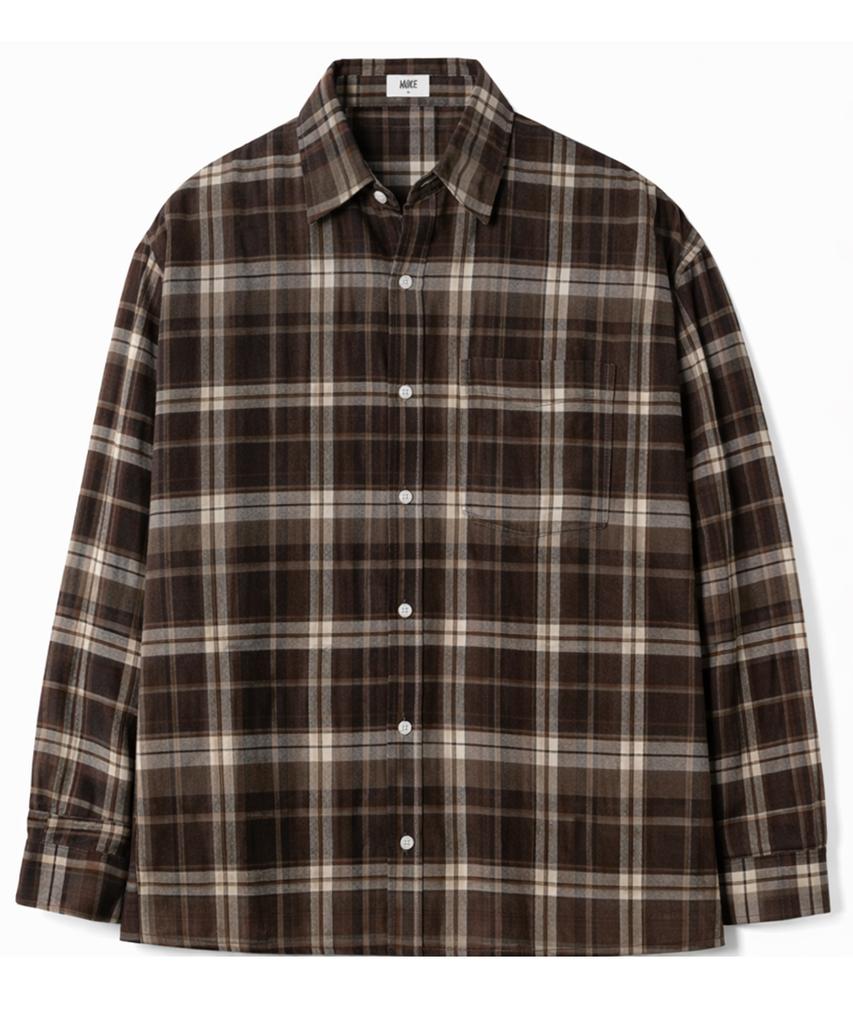 HUKE The Steady Check Shirt (Vintage Brown)