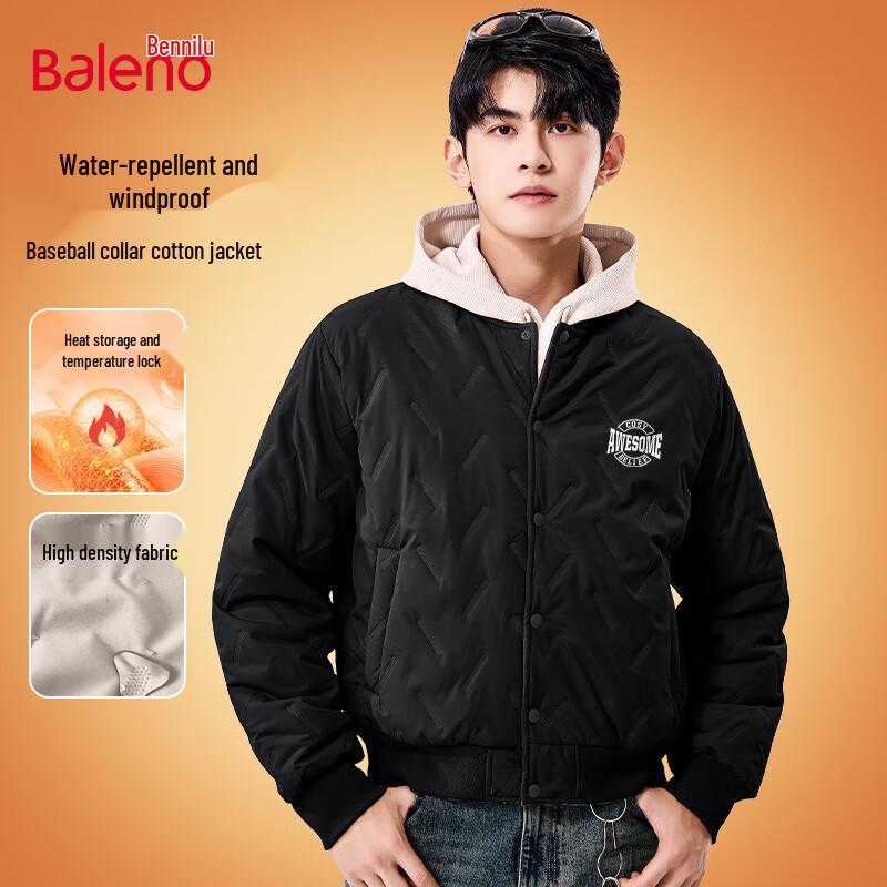 

Baleno Men s Winter Waterproof Padded Baseball Collar Jacket M