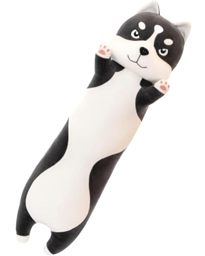Stylish Soda Plush Dog Body Pillow, Siberian Husky, My Leo (Husky, 70cm)