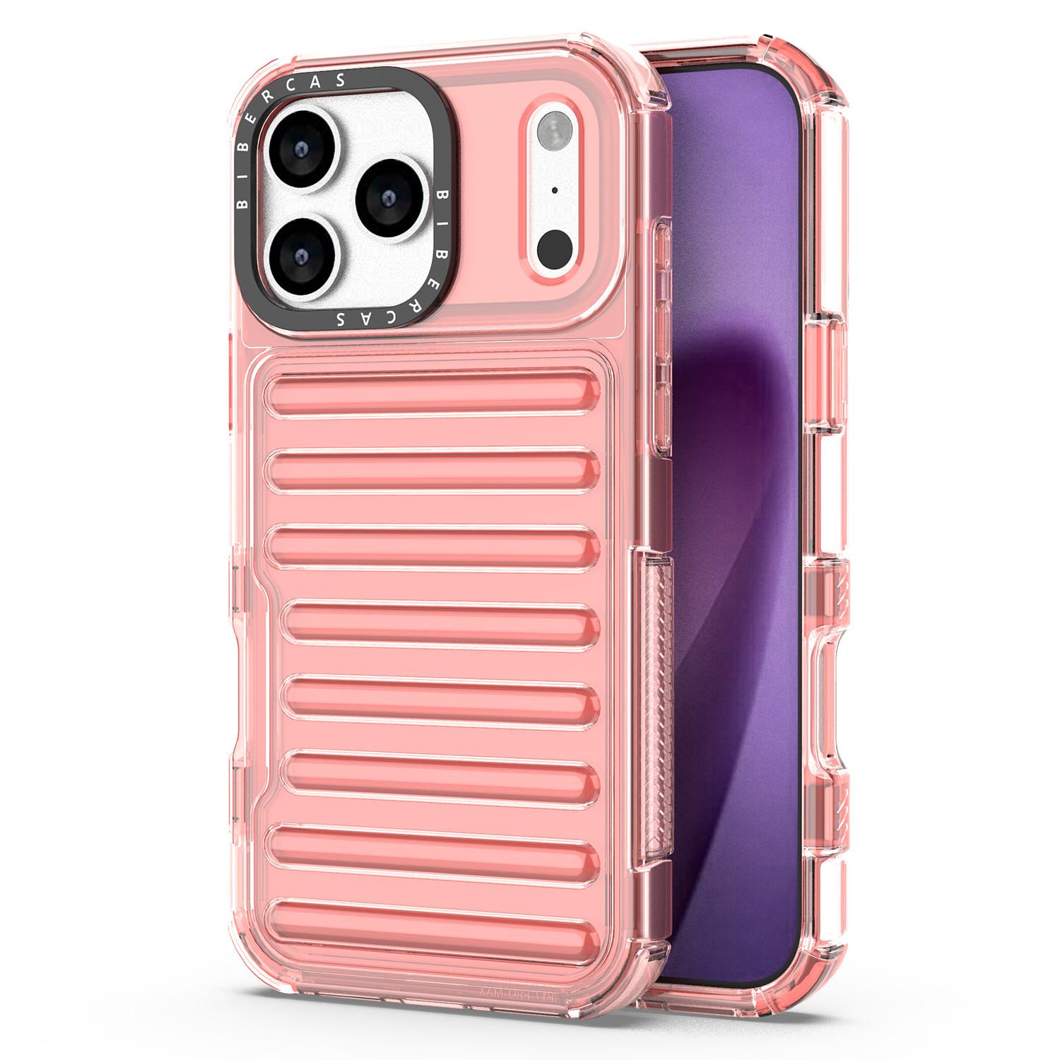 For iPhone 17 Pro Max Case Stripe Design Anti-Slip Detachable TPU + PC Phone Cover B