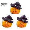 Talos 3Pcs Halloween Mini Resin Figurines, Miniature Pumpkin Ghost Grim Reaper Castle Statue for Spooky Fairy Garden, Haunted House, Micro Landscape
