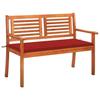 VidaXL 2-Seater Garden Bench with Cushion Patio Furniture Park Bench Outdoor Bench Patio Furniture 120 Cm Wood 3060975