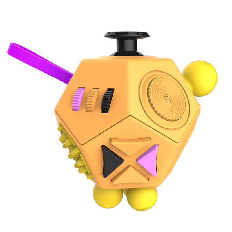 Zábavná 12stranná kostka Dekompresní hračka Ruční mačkání Vypouštění napětí Autismus ADHD Úzkost Úleva od stresu Senzorické hračky Pro děti Dospělé