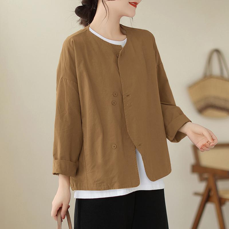 

ZANZEA Женская повседневная однотонная свободная блузка с круглым вырезом и длинным рукавом S