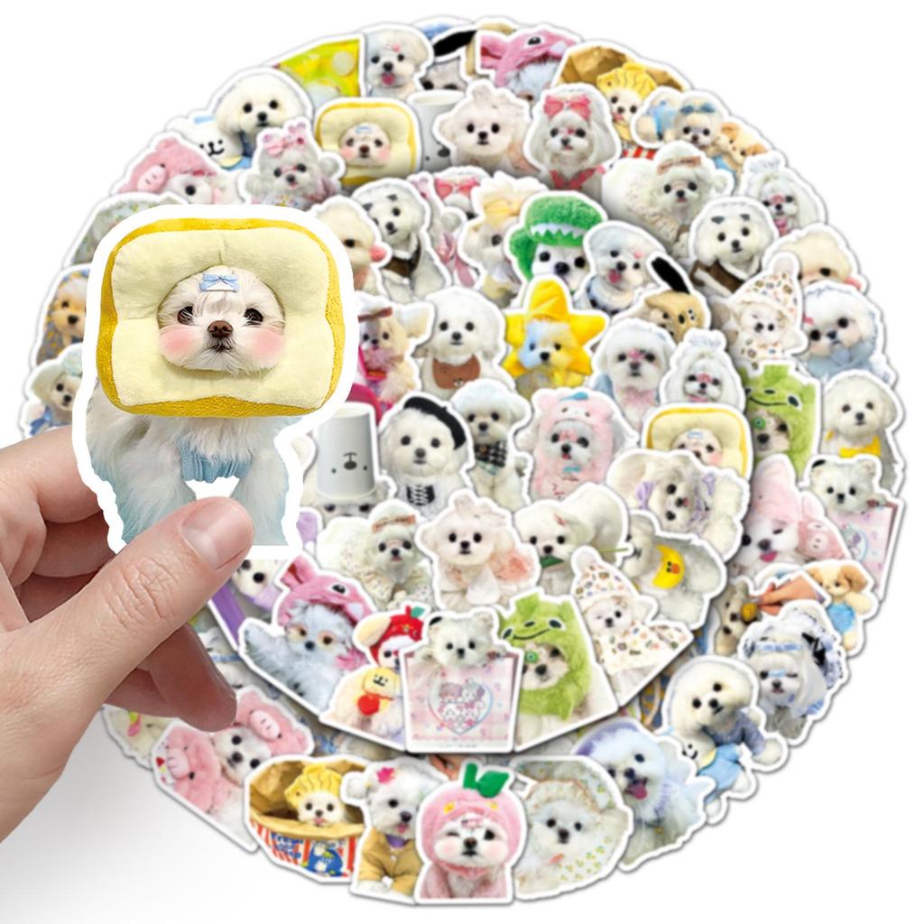 50 Maltese Doodle Dog Stickers for Cute Decoration - Perfect for Water Bottles, Skateboards, and Phone Cases