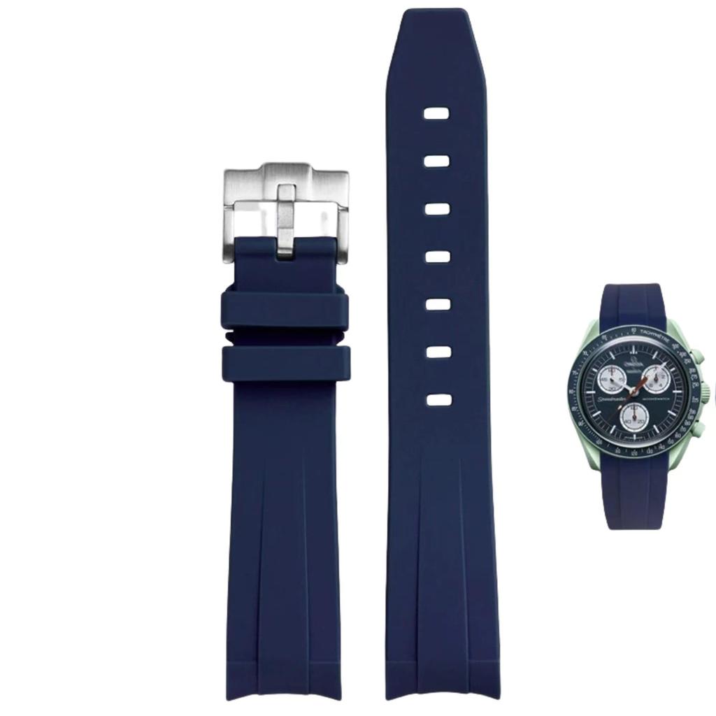 20mm Uhrenarmband für und Gummi-Uhrenarmband mit Silikon Wasserdicht und beinhaltet Einstellwerkzeug und Feder Omega, Swatch, MoonSwatch, Omega,
