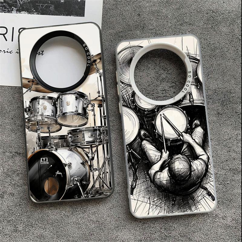 Drum Set Rock Music Soft Phone Case for Xiaomi Redmi Note 13 14 15 Pro Plus 12S 12 11S 11 11T 10S 10 Shockproof Cover Back Shell