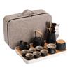 Retro Coarse Pottery Portable Tea Set for Travel & Camping with Storage Bag
