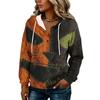 Women's Fashion Hooded Halloween Print Sweatshirt with Buttons for Festive