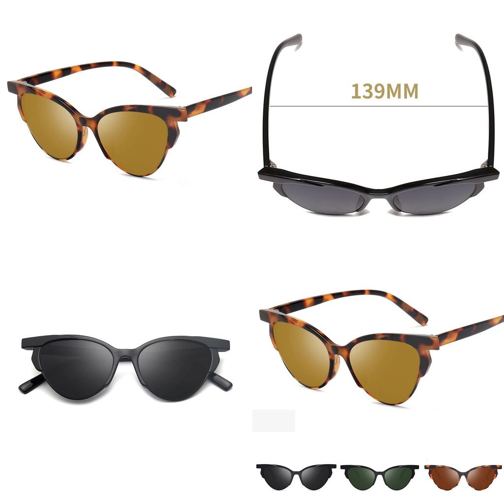 Elegant Women Fashion Vintage Retro Cat Eye Triangle Sunglasses Colorful Eyewear