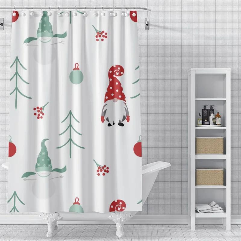 Home decoration shower curtains for bathroom waterproof curtain fabric Modern Nordic style Living Room Merry Christmas winter