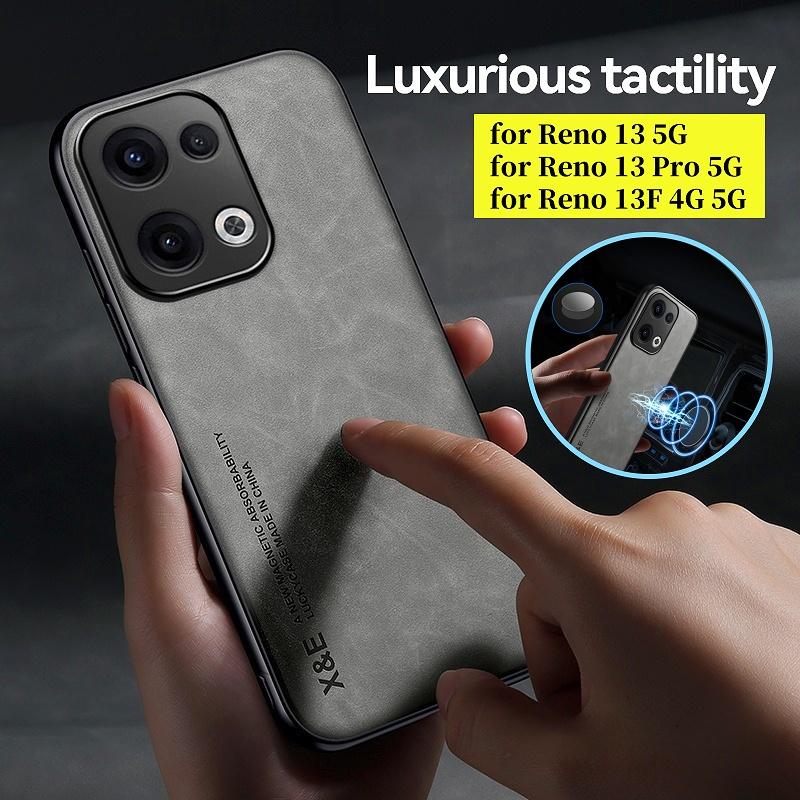 Funda For Oppo Reno 13 Pro 13F 4G 5G Case Car Magnetic Holder Leather Phone Case for Reno13 13pro 5G Soft Frame Shockproof Cover