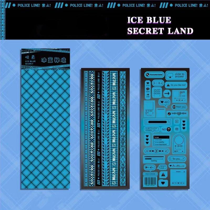 

Cyberpunk Sticker y2k 2pcs Sets Laser Symphony Cuckoo Card Sticker Cordon Line Cuckoo Plate Hand Account Material Decoration Sticker 2pcs