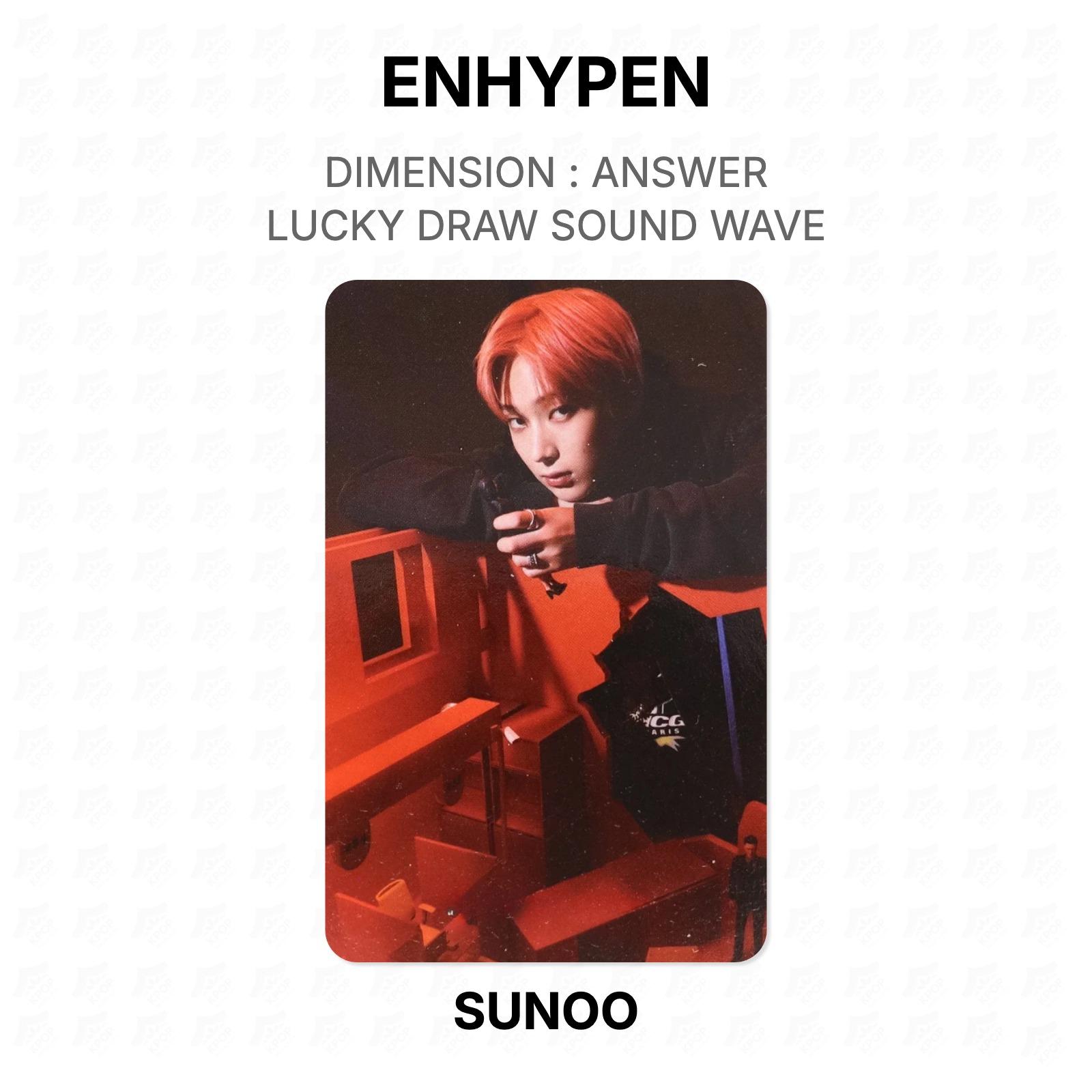 ENHYPEN SUNOO DIMENSION : ANSWER LUCKY DRAW SOUND WAVE Official Photocard SUNOO