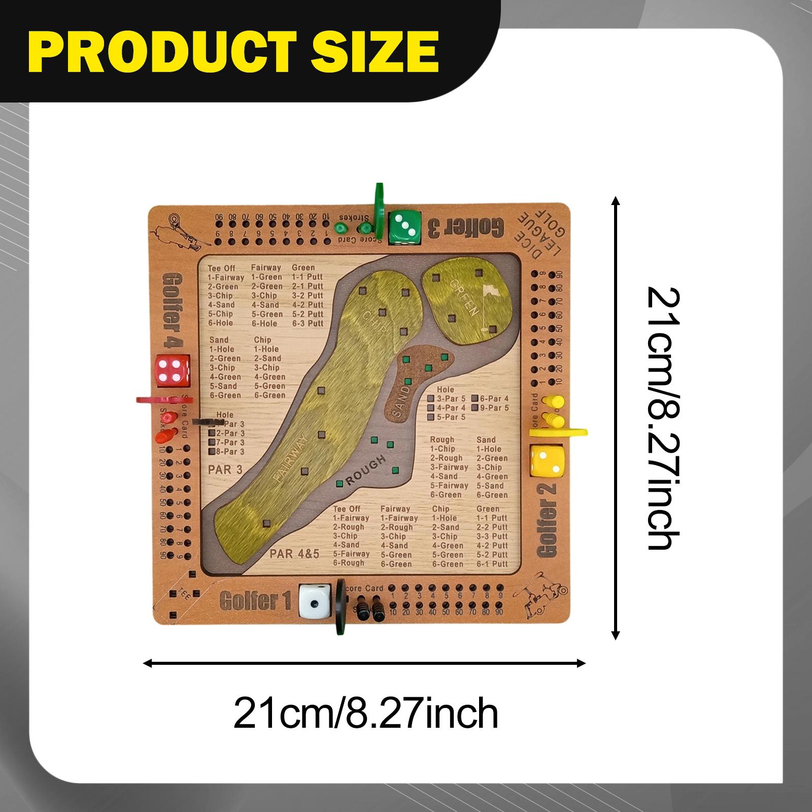 Golf Dice Board Game Wood Funny Educational Toy  Interactive Family Logical Thinking Traning Board Game for Camping Travel Kids