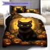 1PC Cute Cat Theme Pattern Bedding Quilt Set Quilt Cover Pillowcase Home Decoration Birthday Gift (1 * Duvet Cover + 2 * Pillowcase, Without Core)
