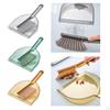Dust Pan Brush Nesting Tiny Cleaning Broom Portable for Computer Office Home Gray