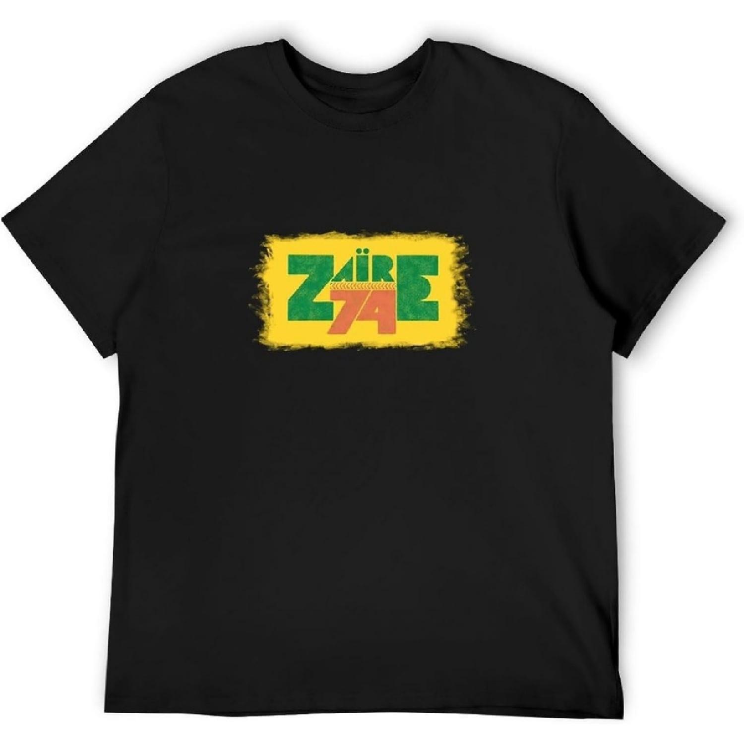 Danshaosu Zaire 74 Retro Rumble in The Jungle Vintage T Shirt Short Sleeve Funny Top Black XXXXXL разноцветный