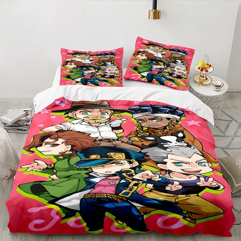 3PCS Jojo Bedding Set Printed Duvet Cover Closure Includes 1 Duvet Cover & 2 Pillowcases for All Seasons Bedroom Decor
