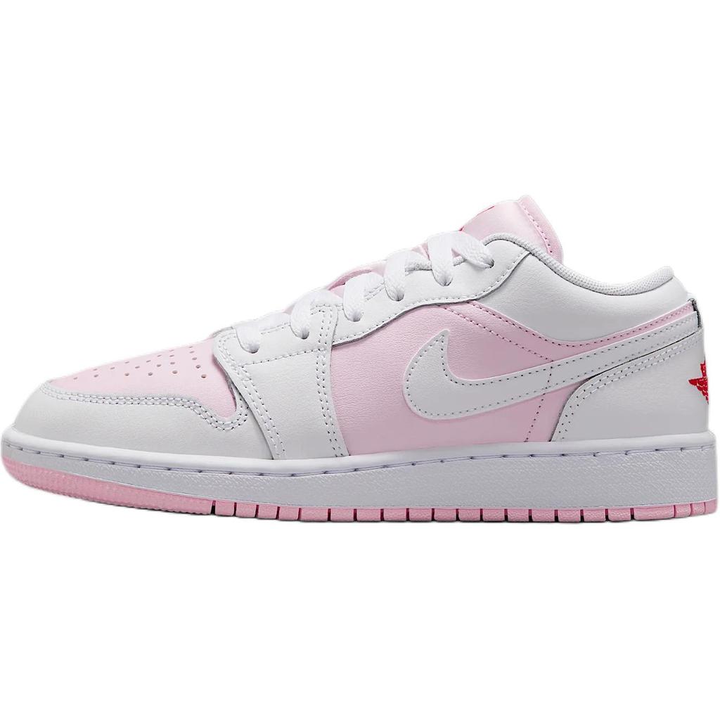 Air Jordan 1 Low GS Pink Foam Kids Sneakers Fire-Red White 553560-608
