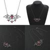 Dark Jewelry Bat Pendant Necklace Alloy Water Crystal For Halloween Decoration